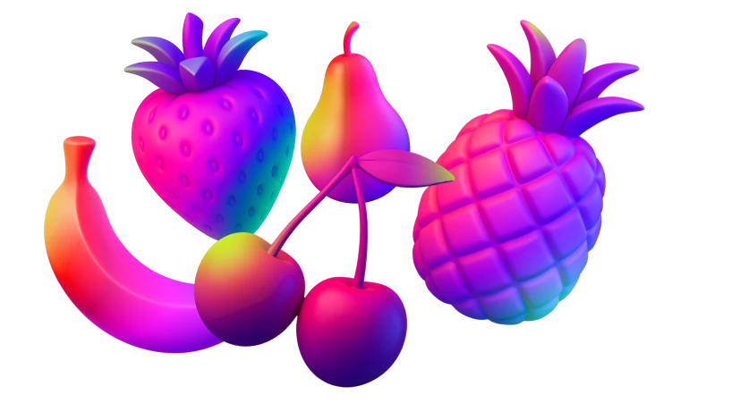 Selection of bright coloured fruit